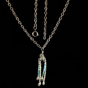 Sterling silver labradorite pendant with accents